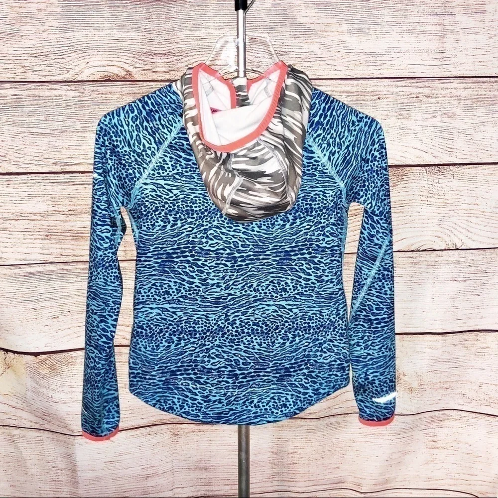Nike Kids Pro Quarter Zip Hooded Animal Print Pullover Hoodie Size M